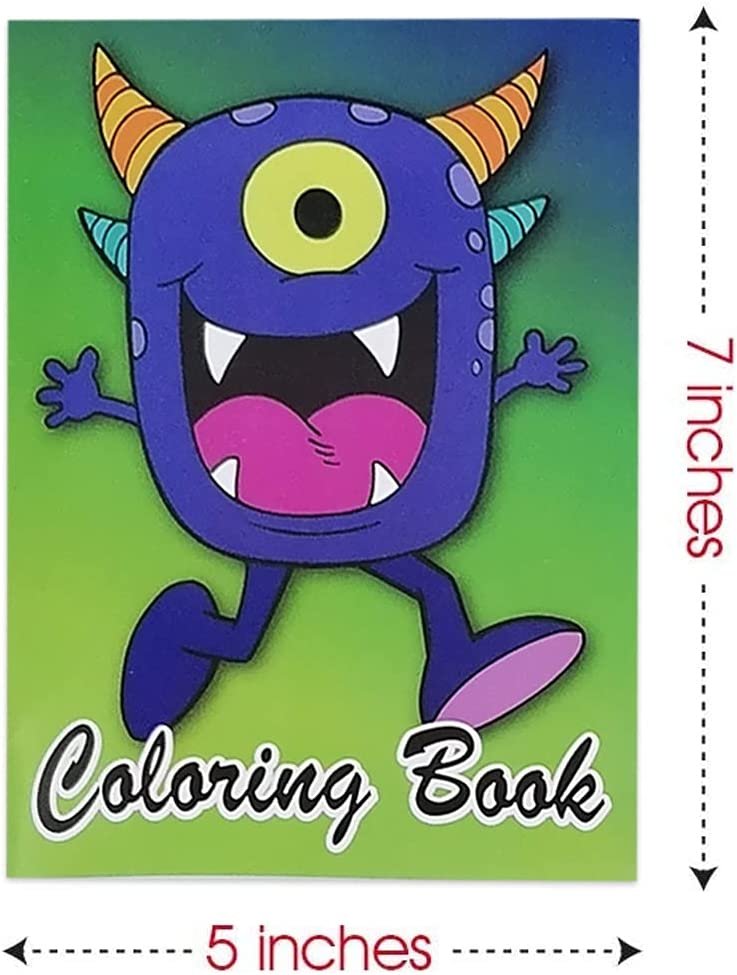ArtCreativity Monster Coloring Books for Kids, Set of 12, 5 x 7 Inch Small Color Booklets, Fun Treat Prizes, Favor Bag Fillers, Birthday Party Supplies, Art Gifts for Boys and Girls