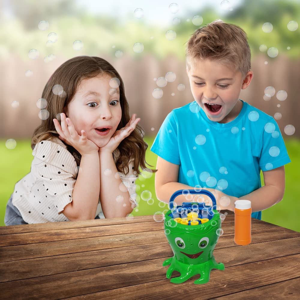 ArtCreativity Octopus Bubble Machine for Kids, Includes 1 Bubbles Blowing Toy with Carry Handle and 1 Bottle of Solution, Fun Summer Outdoor or Party Activity, Great Bubble Gift for Boys and Girls