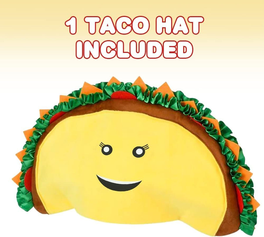 ArtCreativity Funny Taco Hat, 1 PC, Fun Halloween Costume Accessory, Cinco De Mayo Party Supplies Decorations, One Size Fits Most, Crazy Silly Hat with Felt Toppings and Plush Fabric