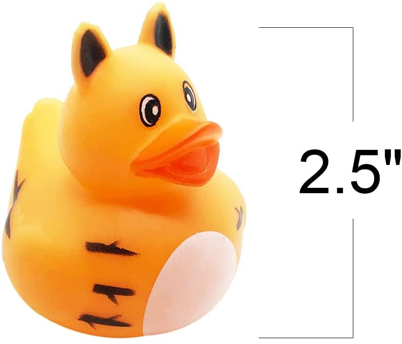 ArtCreativity Zoo Animal Rubber Duckies for Kids, Pack of 12, Zoo Themed Duck Bathtub Pool Toys, Fun Carnival and Safari Party Supplies, Birthday Party Favors for Boys and Girls