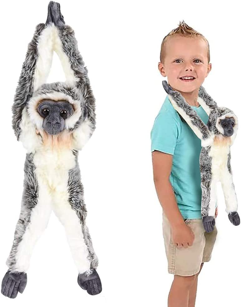 ArtCreativity Hanging Vervet Monkey Plush Toy, 17.5 Inch Stuffed Monkey with Realistic Design, Soft and Huggable, Cute Nursery Decor, Best Birthday Gift for Boys and Girls