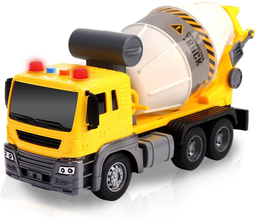 ArtCreativity Light Up Cement Truck, Cement Mixer Toy Truck with Lights, Sounds, and Rotating Barrel, Push and Go Kids Construction Toys, Construction Vehicle Toys for Boys and Girls Ages 3 and Up