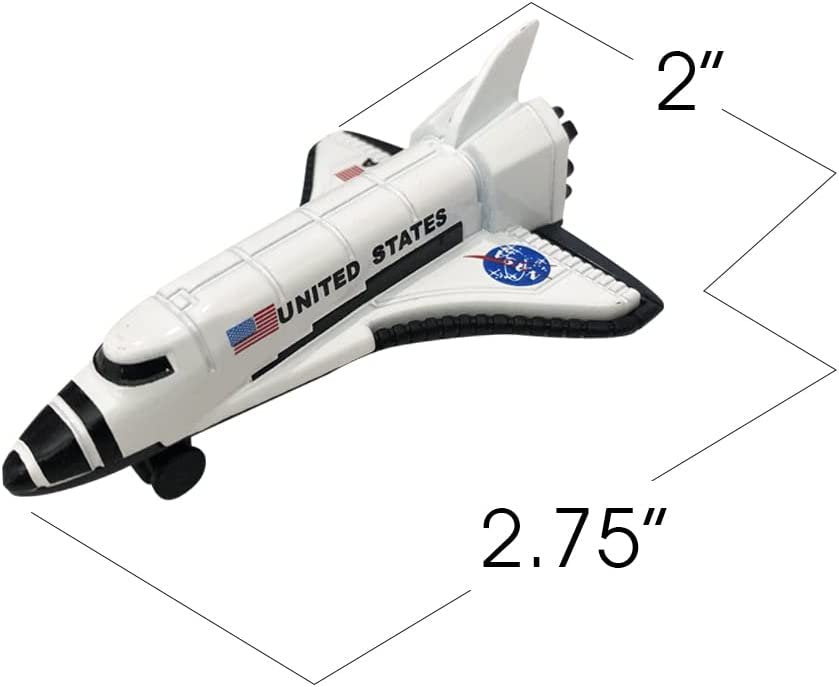 ArtCreativity Diecast Space Shuttles, Set of 12, Durable Diecast Metal NASA Space Ship Toys for Boys, Astronaut Cake Decorations, Astronaut Space Theme Party Favors, Goodie Bag Fillers