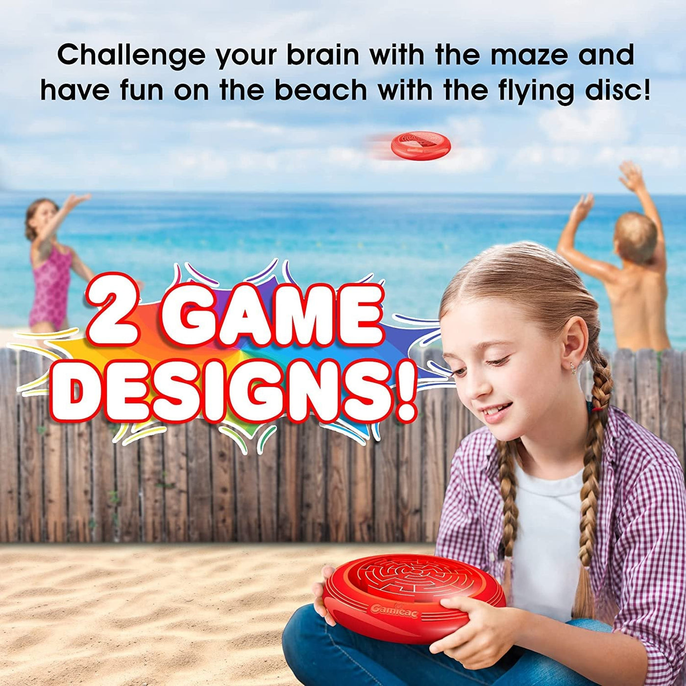 Flying Maze, 2 in 1 Game Set, Outdoor Flying Disc with Ball Maze Inside. Works as Both Indoor & Outdoor Toy for Kids, Great for Backyard, Beach, & Inside Fun, Official Size & Weight: 9” - 175g