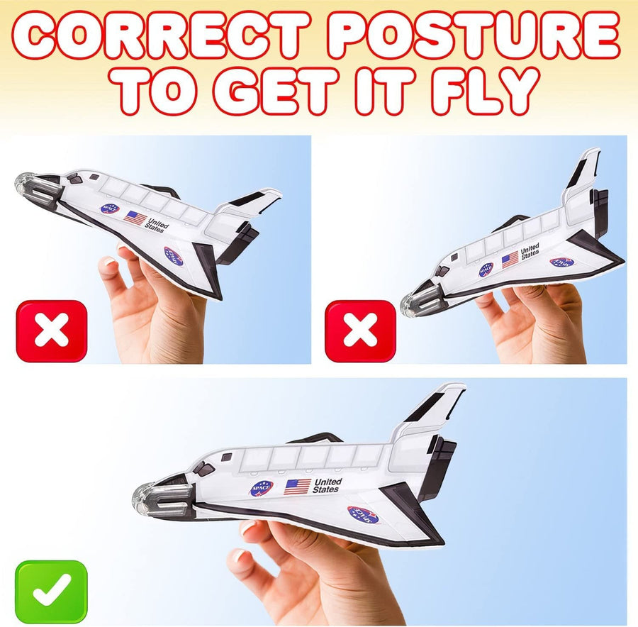 ArtCreativity Space Shuttle Gliders, Set of 24, Flying Toys for Boys & Girls, Made of Foam Material, Outdoor Toys for Children, Outer Space Party Favors for Kids, Great for Indoor & Outdoor Play