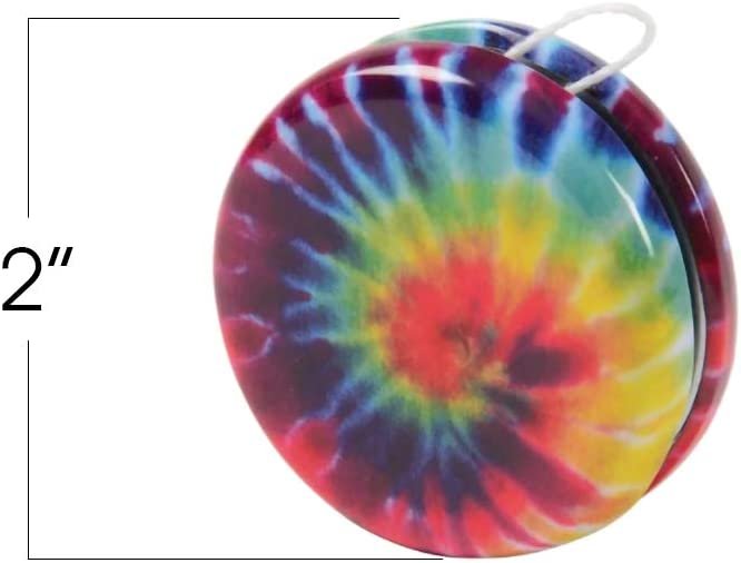 ArtCreativity Rainbow Yoyos for Kids, Pack of 12, Metal Yo-Yo Toys with Colorful Designs, Birthday Party Favors, Goodie Bag Fillers, Holiday Stocking Stuffers, Classroom Prizes