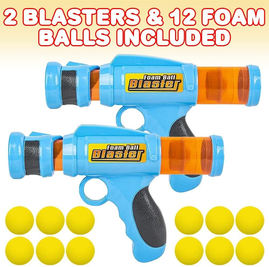 ArtCreativity Foam Ball Launchers, Set of 2, Pump Action Shooting Toy Blasters for Kids with 12 Balls, Outdoor Summer Fun, Fetch Toy for Dogs, Great Birthday Gift for Boys and Girls