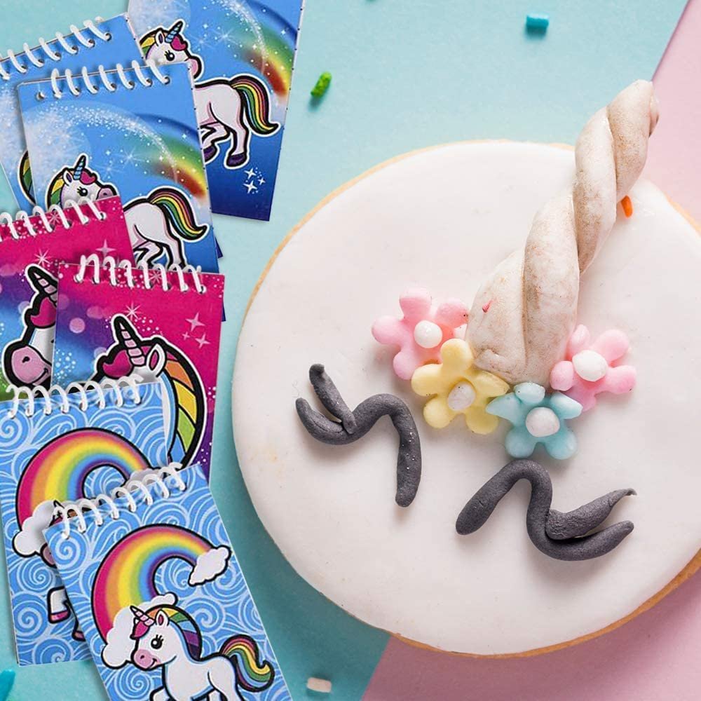 ArtCreativity Mini Unicorn Spiral Notebooks, Bulk Pack of 24, Small Note Memo Pads with Colorful Covers, Cute Stationery Supplies for School and Office, Fun Unicorn Birthday Party Favors for Kids