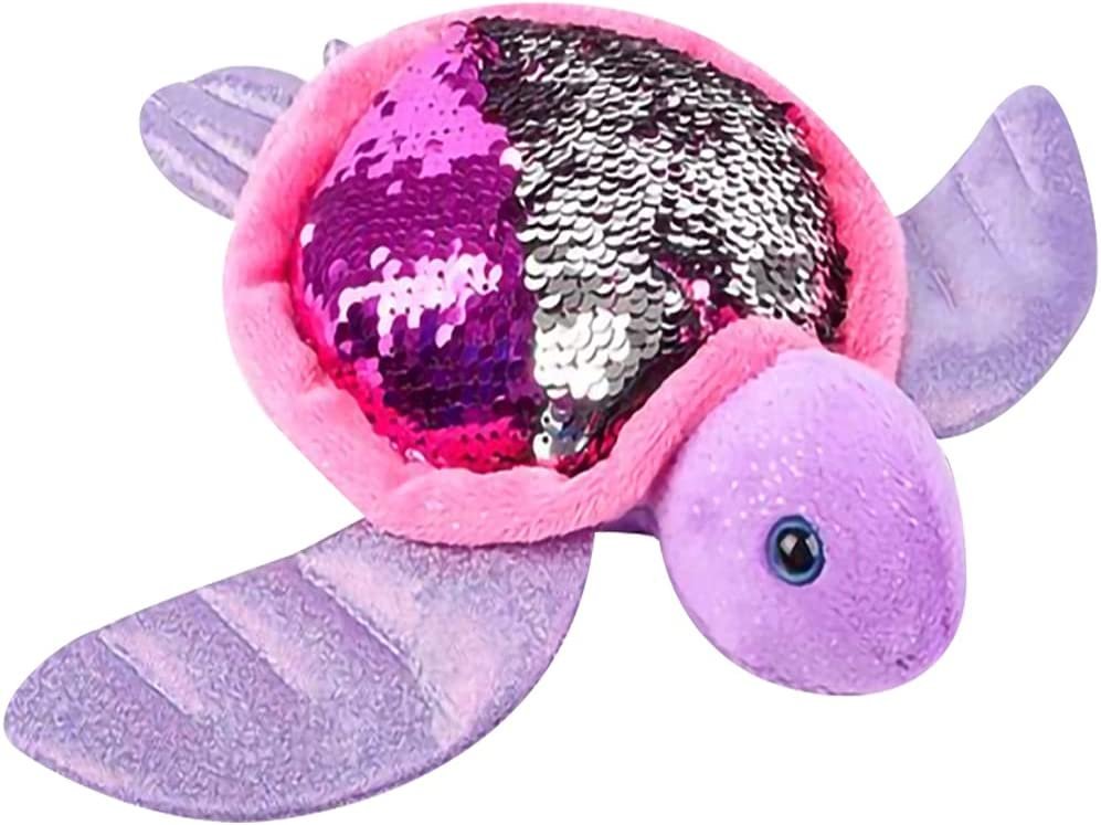 ArtCreativity Flip Sequin Sea Turtle Plush Toy, 1PC, Soft Stuffed Sea Turtle with Color Changing Sequins, Cute Home and Nursery Animal Decorations, Calming Fidget Toy for Girls and Boys, 10.5 Inches