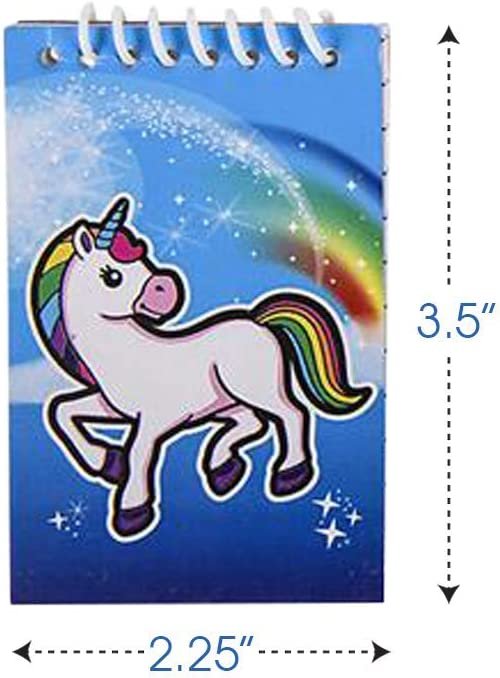 ArtCreativity Mini Unicorn Spiral Notebooks, Bulk Pack of 24, Small Note Memo Pads with Colorful Covers, Cute Stationery Supplies for School and Office, Fun Unicorn Birthday Party Favors for Kids