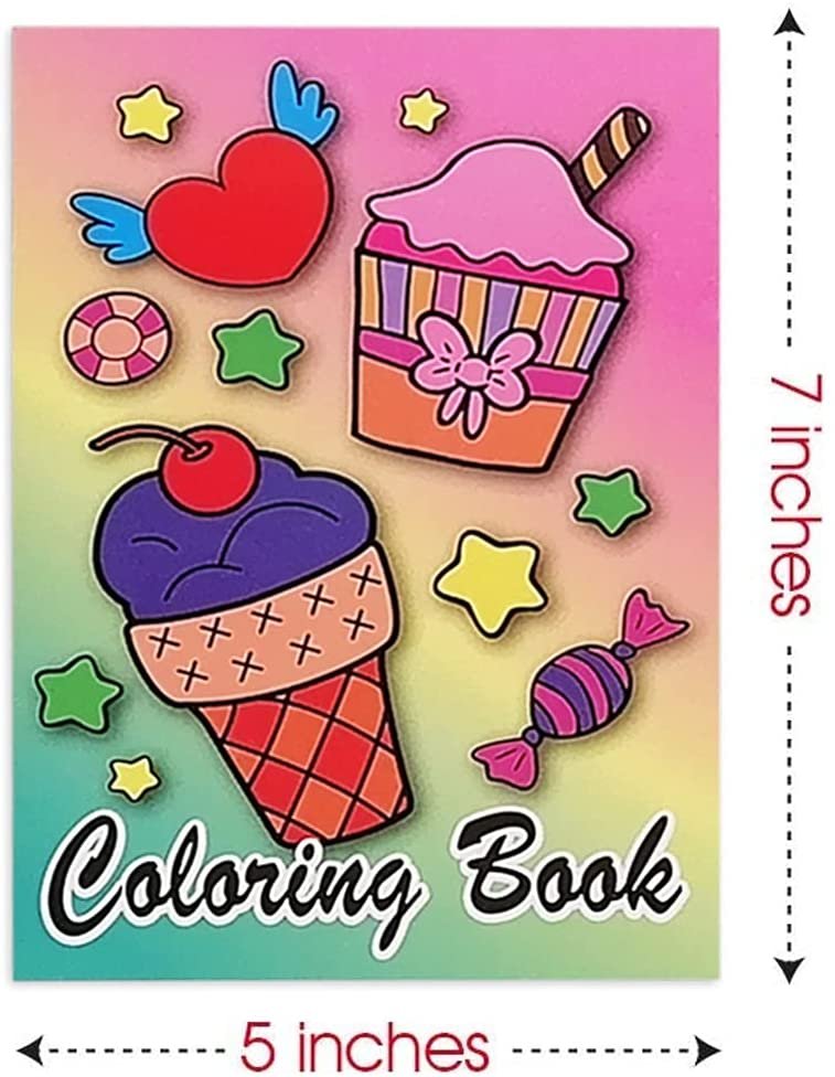 ArtCreativity Ice Cream Coloring Books for Kids, Set of 12, 5 x 7 Inch Small Color Booklets, Fun Treat Prizes, Favor Bag Fillers, Birthday Party Supplies, Art Gifts for Boys and Girls