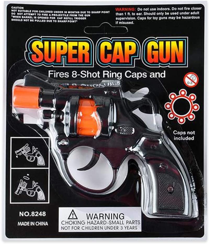 ArtCreativity Shot Cap Revolver Toy Gun for Kids, Set of 2, Cool Shooter Toys for Boys and Girls, Kid-Safe Revolver Toy Pistol for Active Fun, Great Christmas or Birthday Gift for Children