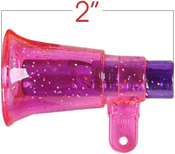 ArtCreativity Mini Glitter Megaphone Whistles, Set of 12, High-Quality Plastic Material, Fun Party Noisemaker Toys, Cute Birthday Party Favors, Great Game Prize, Goodie Bag Fillers for Kids