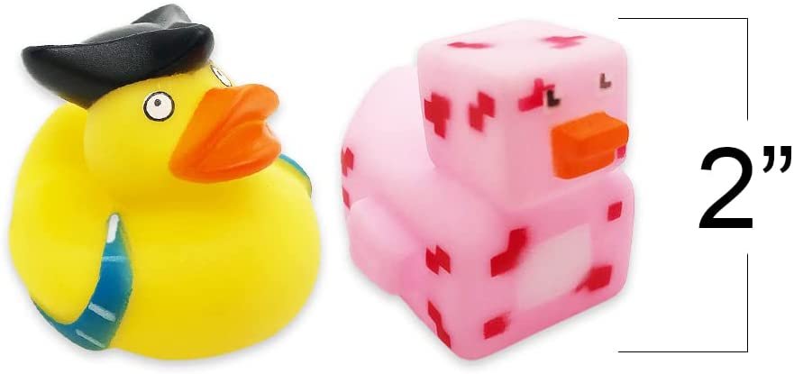 ArtCreativity Assorted Rubber Duckies for Kids (Pack of 100) Duck Bathtub Pool Toys with 17 Different Designs, Fun Carnival and Christmas Party Supplies, Birthday Party Favors for Boys and Girls