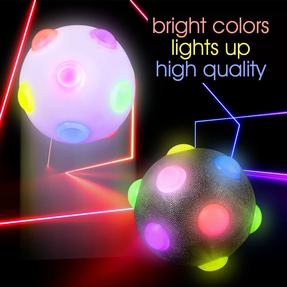 ArtCreativity Light Up Disco Balls, Set of 2, Rubber Balls for Kids with Flashing LEDs, Light Up on Impact, LED Toys for Boys and Girls, Stress Balls for Kids, Fun Birthday Party Favors