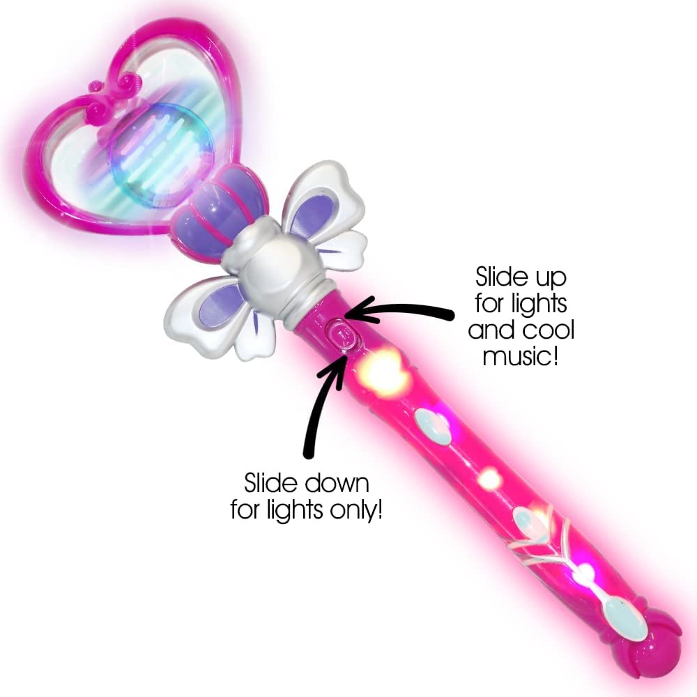 ArtCreativity Valentines Day Purple Light Up Heart Toy Wand with Sound, 13.5 Inch Wand Toy with Spinning LEDs and Sound Effects, Valentine Toys, LED Wand for Kids, Valentines Day Gifts for Kids