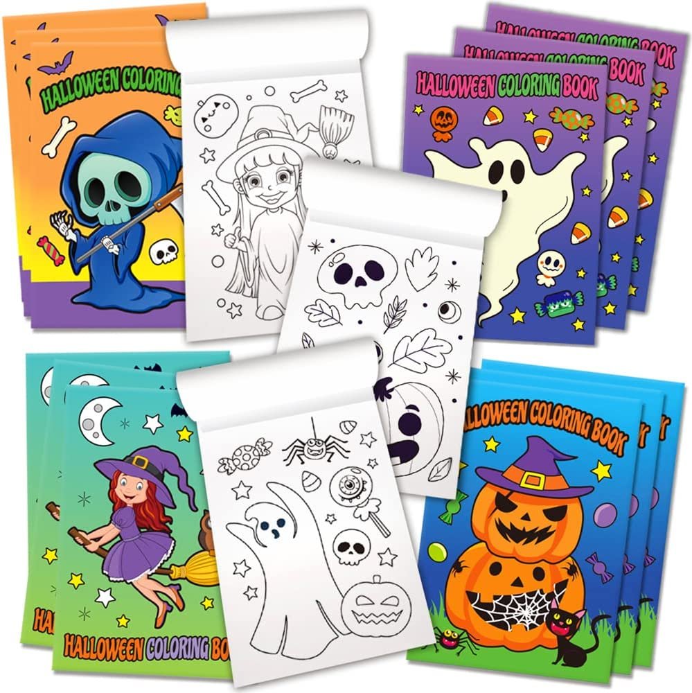 ArtCreativity Halloween Coloring Books for Kids, Pack of 20, 5” x 7” Mini Booklets, Fun Halloween Treats Prizes, Favor Bag Fillers, Birthday Party Supplies, Art Gifts for Boys and Girls