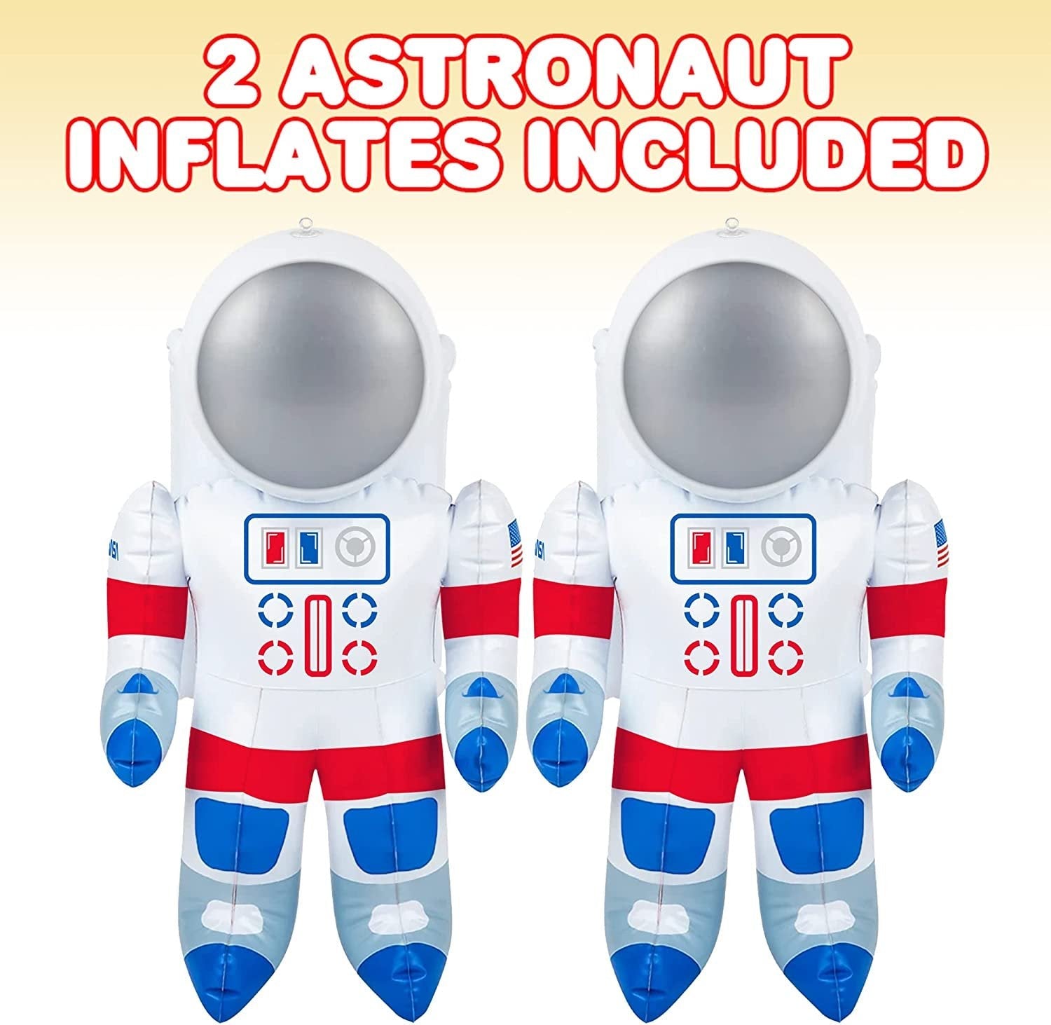 ArtCreativity Astronaut Inflates, Set of 2, Inflatable Astronaut Toys with Hanging Tag, Decorations for Outer Space Themed Parties, 22 Inch Long Party Inflates, Fun Pretend Play Accessories