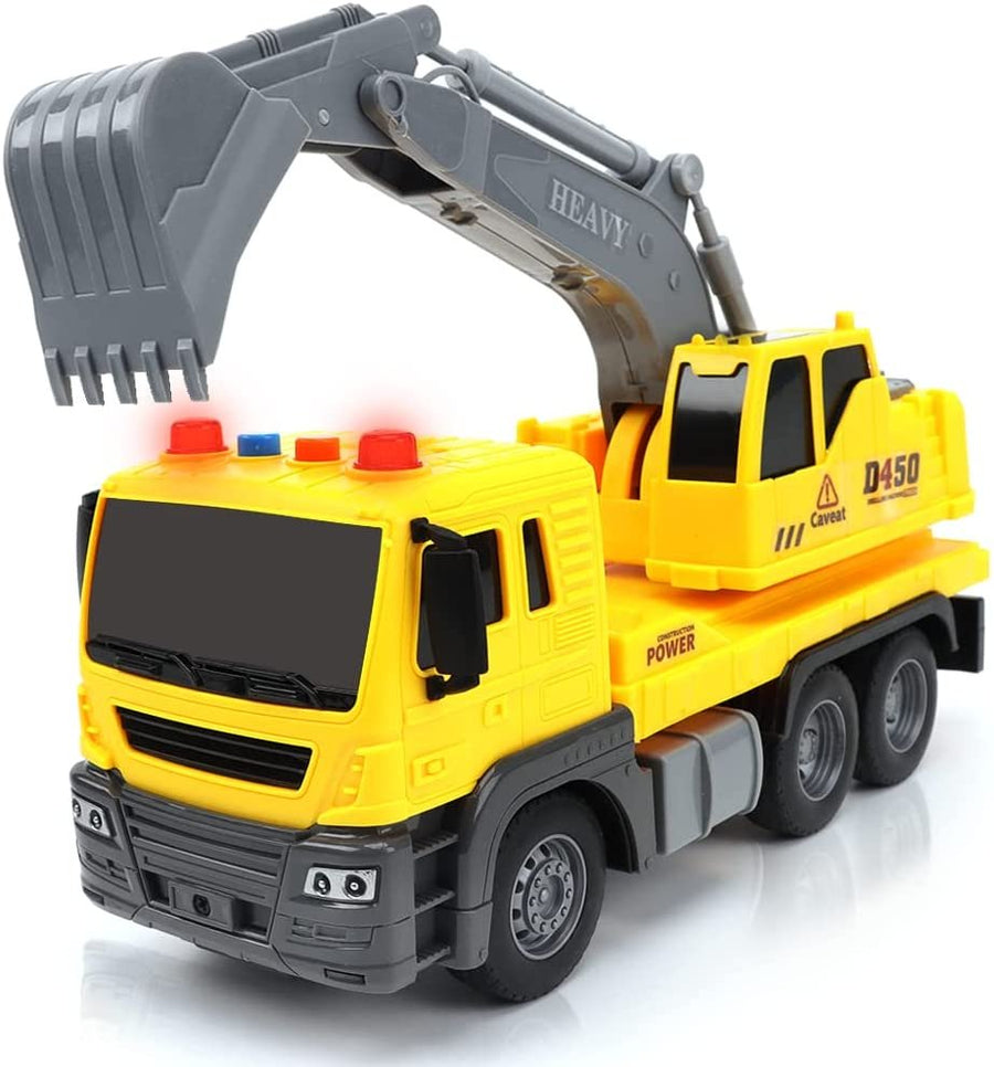 ArtCreativity Light Up Excavation Truck Toy, Kids’ Construction Toy with Movable Parts, LEDs, and Sound Effects, Interactive Construction Vehicle Toys for Kids, Pretend Play Toys for Boys and Girls