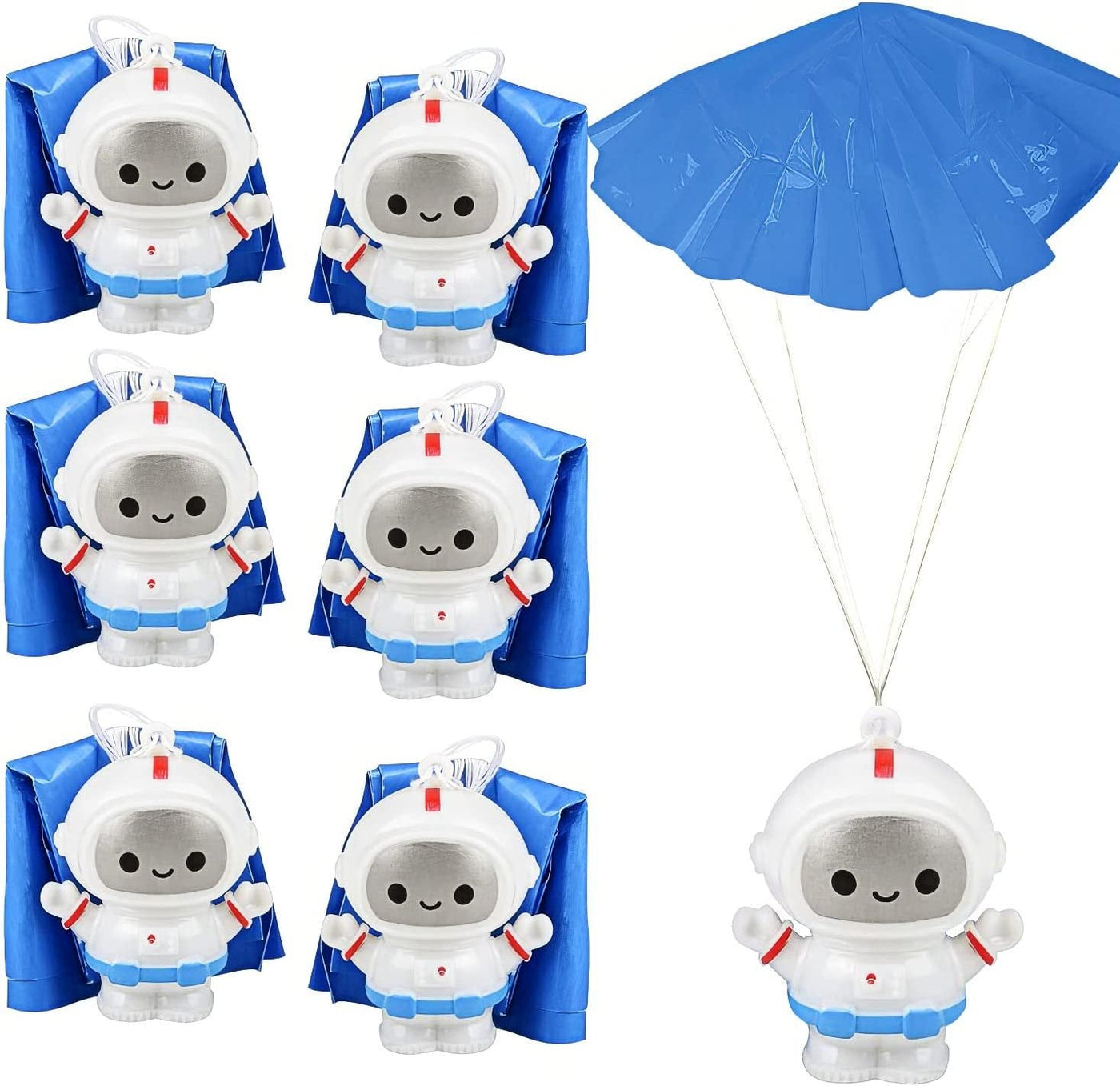 ArtCreativity Mini Astronaut Paratroopers with Parachutes, Bulk Pack of 24, Durable Plastic Parachute Toys Playset, Fun Parachute Party Favors, Goodie Bag Fillers for Boys and Girls