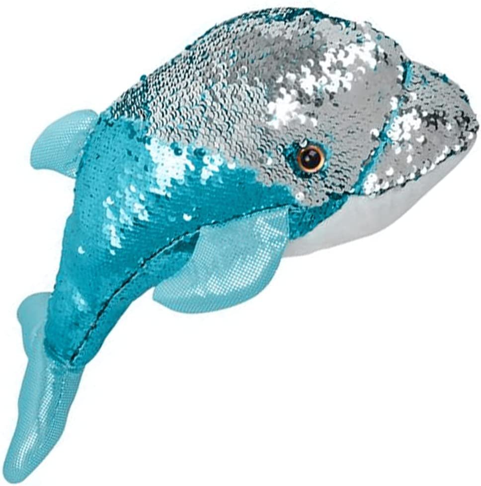 ArtCreativity Flip Sequin Dolphin Plush Toy, 1PC, Soft Stuffed Dolphin with Color Changing Sequins, Cute Home and Nursery Animal Decorations, Calming Fidget Toy for Girls and Boys, 18 Inches