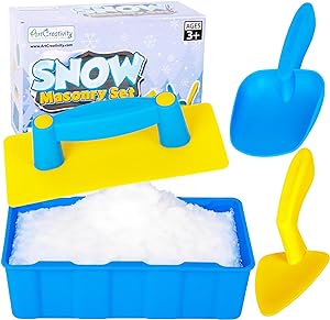 ArtCreativity Snow Brick Maker for Kids - 4 Piece Snow Toy Set - Outdoor Snow Block Playset for Igloo Building with 2 Shovels, Snow Brick Mold, and Leveler - Fun Snow Toys for Boys and Girls